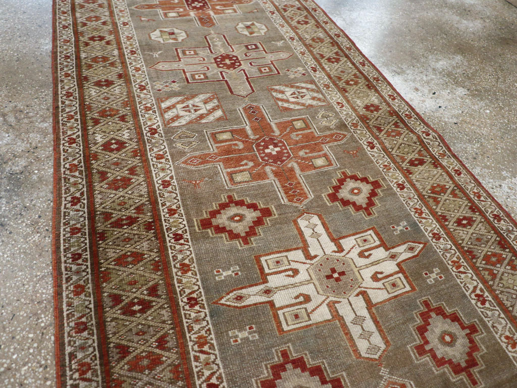 Antique Persian Heriz Long Runner, No.24088 - Gsblank