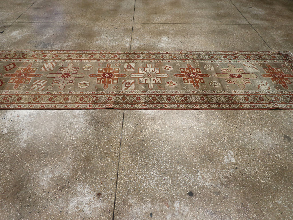 Antique Persian Heriz Long Runner, No.24088 - Gsblank