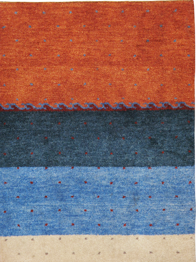 Modern Indian Gabbeh Style Accent Rug, No.24089 - Gsblank