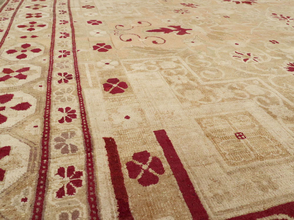 Vintage Indian Agra Carpet, No.24135 - Gsblank