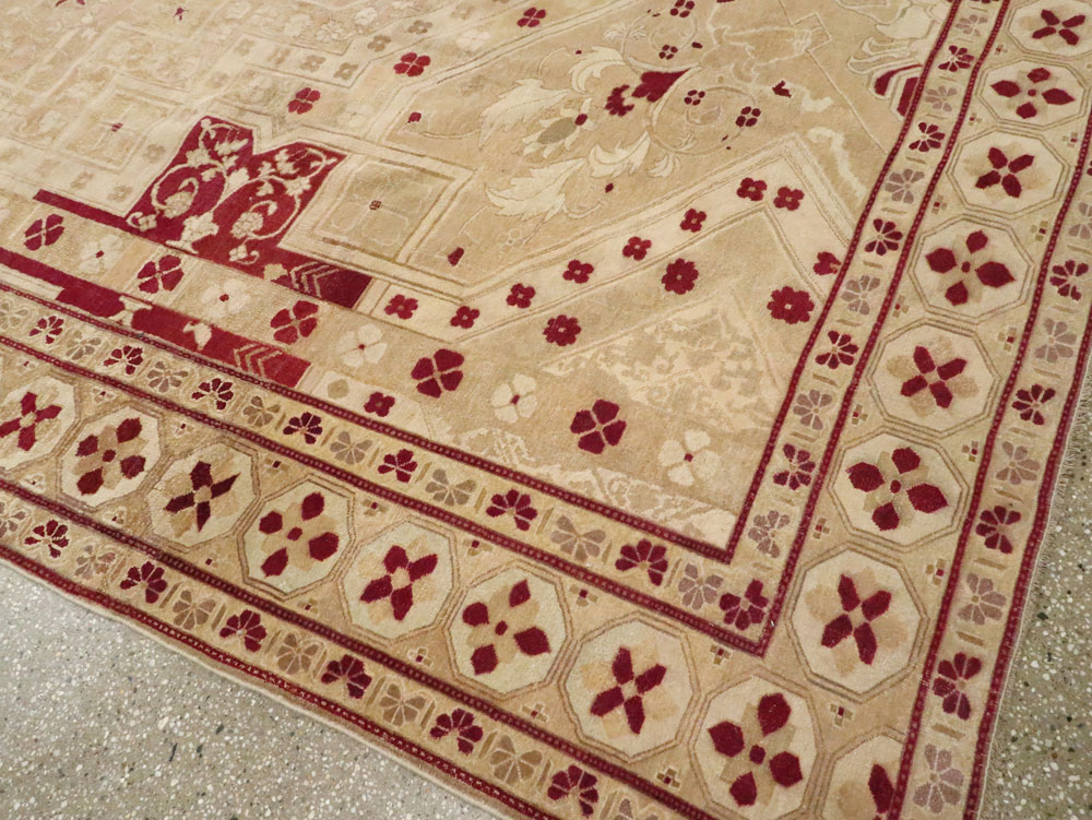 Vintage Indian Agra Carpet, No.24135 - Gsblank