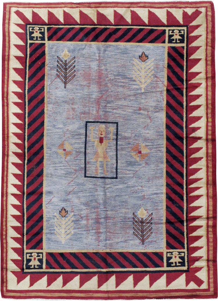 Vintage Indian Pictorial Carpet, No.24158 - Gsblank