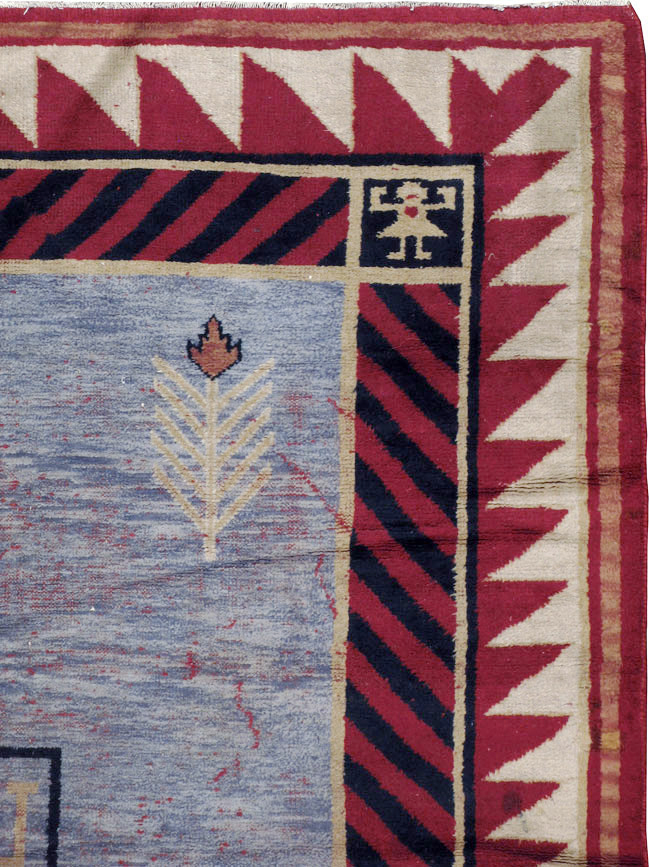 Vintage Indian Pictorial Carpet, No.24158 - Gsblank