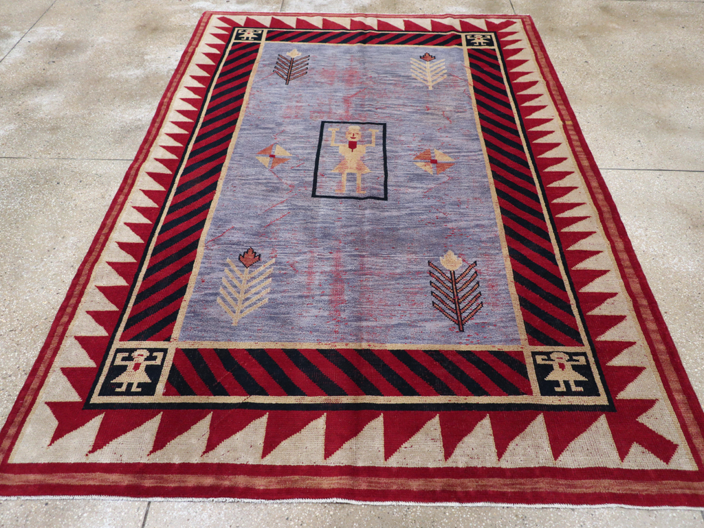 Vintage Indian Pictorial Carpet, No.24158 - Gsblank