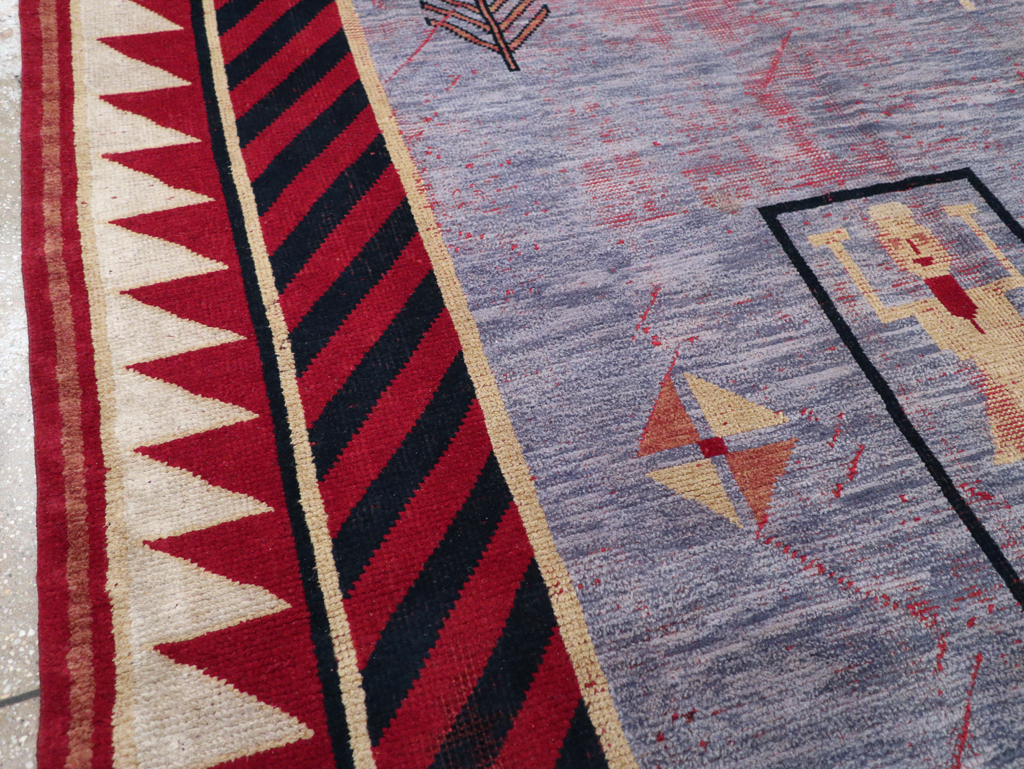 Vintage Indian Pictorial Carpet, No.24158 - Gsblank