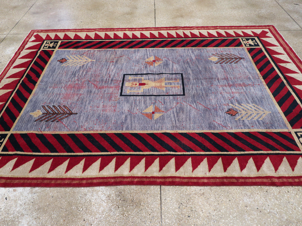 Vintage Indian Pictorial Carpet, No.24158 - Gsblank