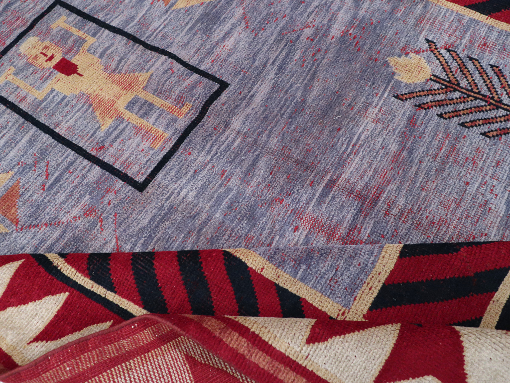 Vintage Indian Pictorial Carpet, No.24158 - Gsblank