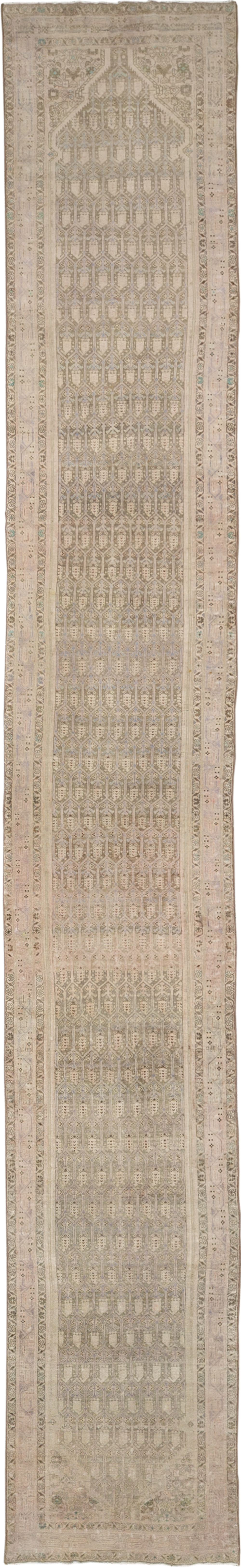 Vintage Persian Tabriz Long Runner, No.24187 - Gsblank