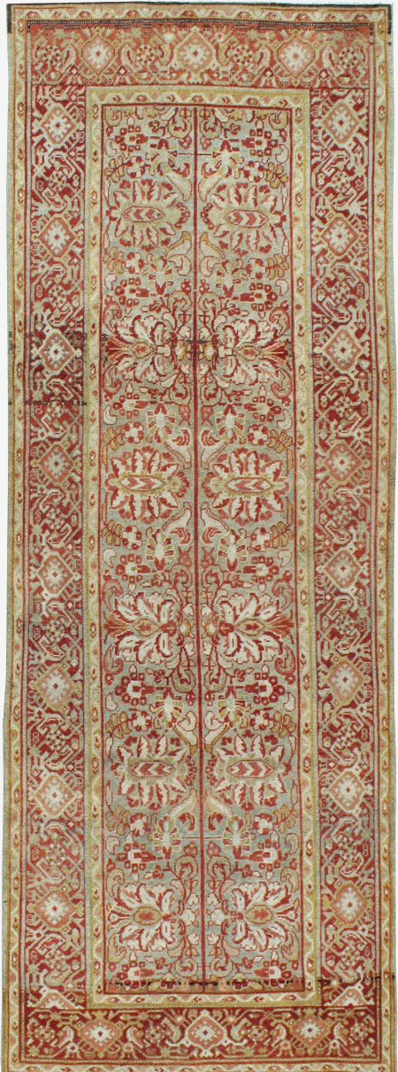 Antique Persian Mahal Wide Gallery Runner, No.24193 - Gsblank