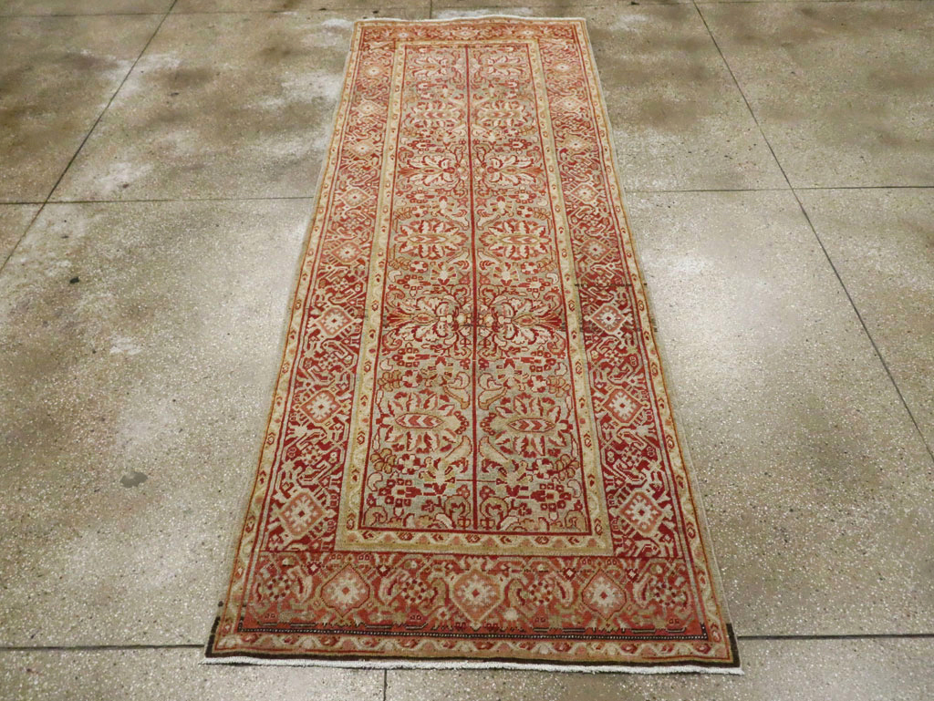Antique Persian Mahal Wide Gallery Runner, No.24193 - Gsblank