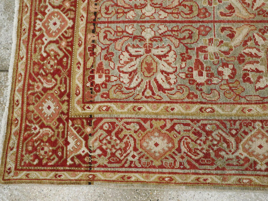 Antique Persian Mahal Wide Gallery Runner, No.24193 - Gsblank