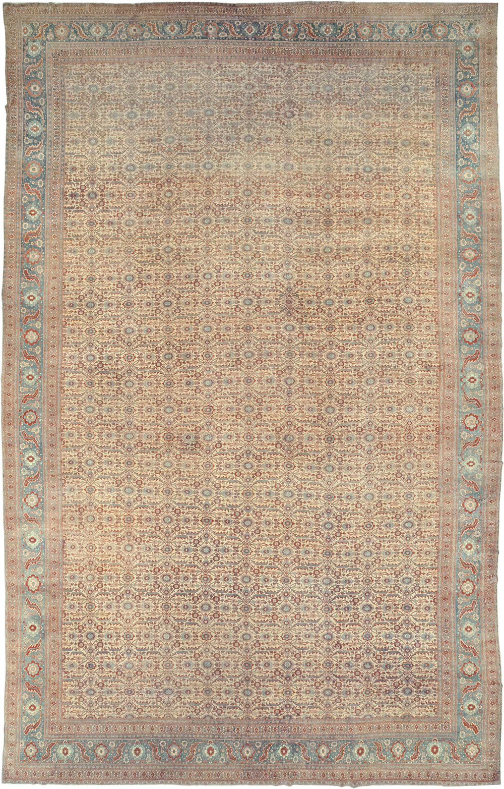 Antique Persian Senneh Tabriz Oversize Carpet, No.24205 - Gsblank
