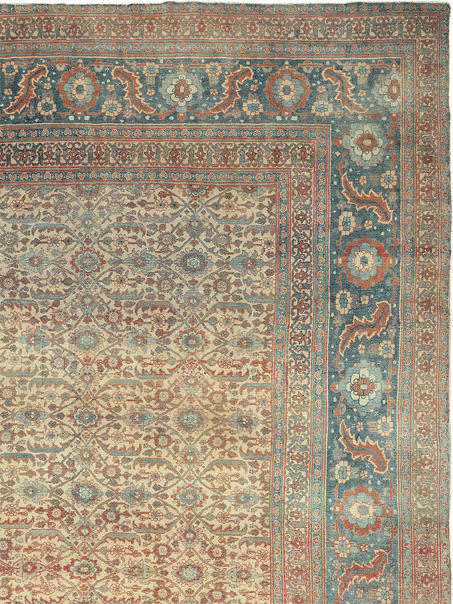 Antique Persian Senneh Tabriz Oversize Carpet, No.24205 - Gsblank