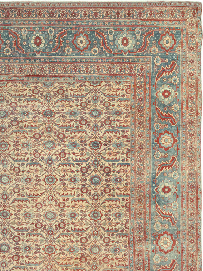 Antique Persian Senneh Tabriz Oversize Carpet, No.24205 - Gsblank