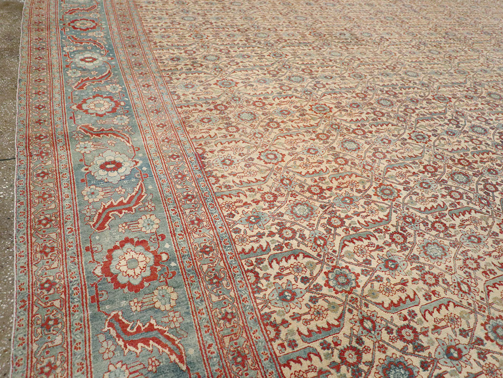 Antique Persian Senneh Tabriz Oversize Carpet, No.24205 - Gsblank