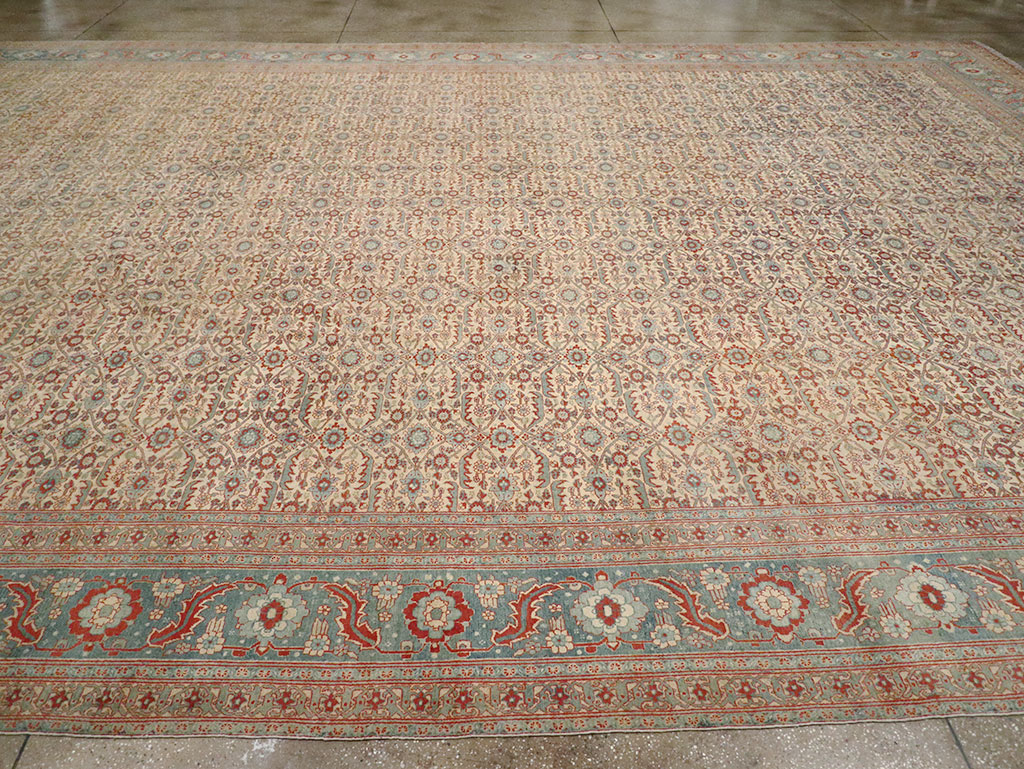 Antique Persian Senneh Tabriz Oversize Carpet, No.24205 - Gsblank