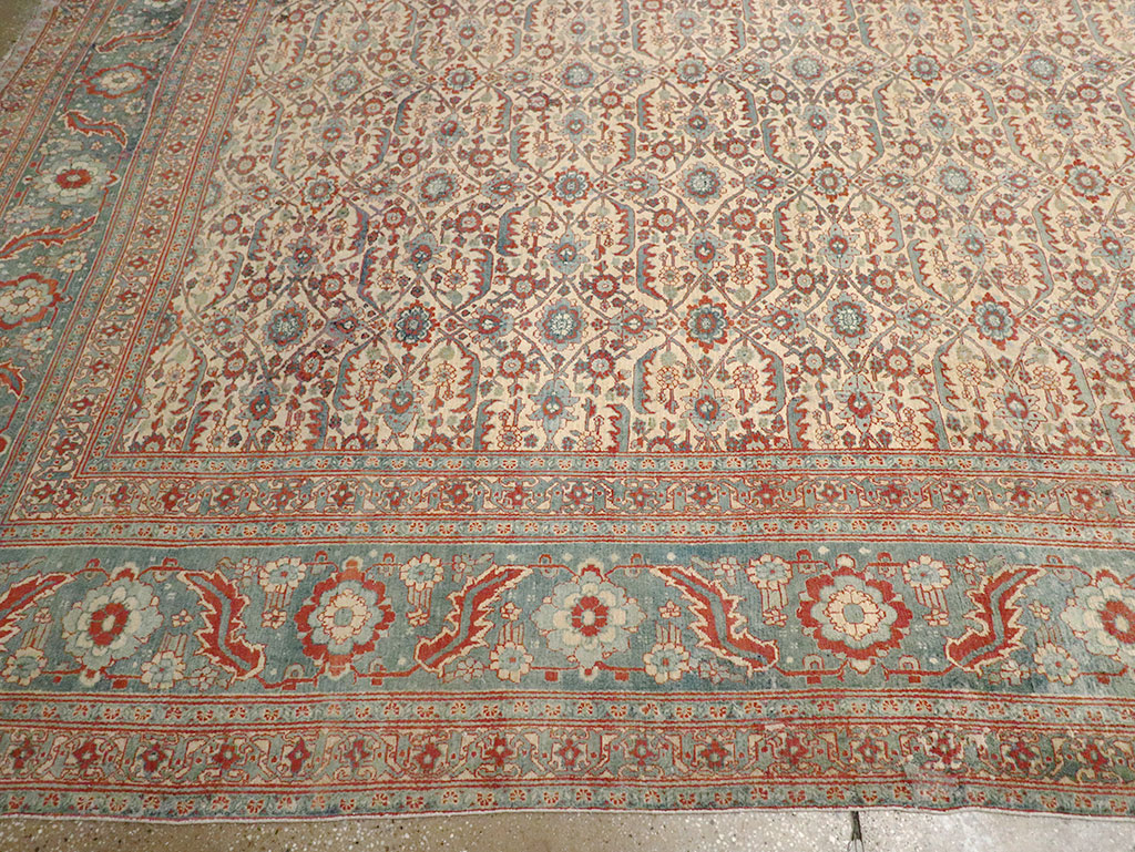 Antique Persian Senneh Tabriz Oversize Carpet, No.24205 - Gsblank
