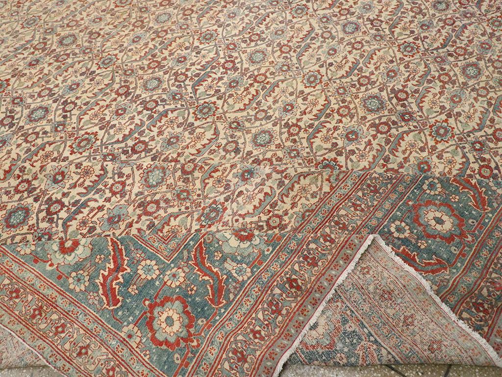 Antique Persian Senneh Tabriz Oversize Carpet, No.24205 - Gsblank
