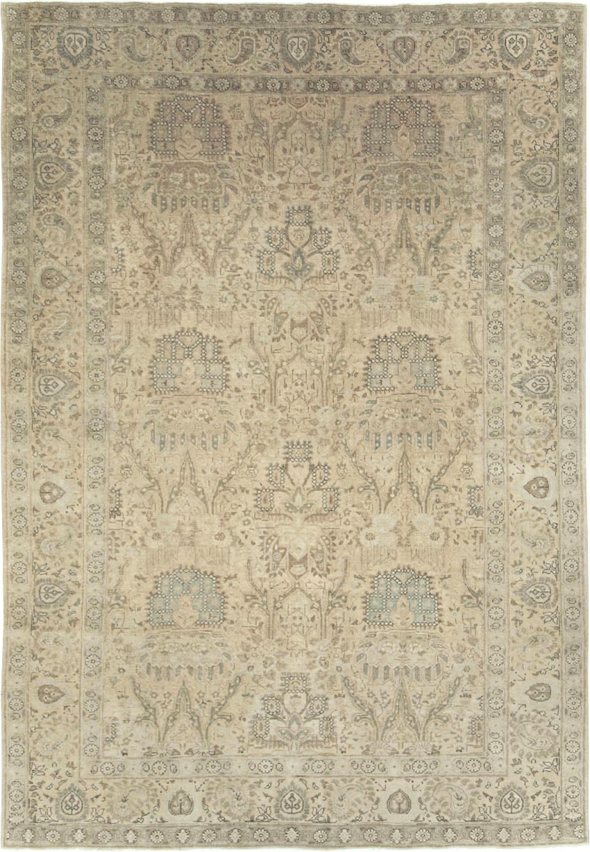 Vintage Persian Tabriz Accent Carpet, No.24210 - Gsblank