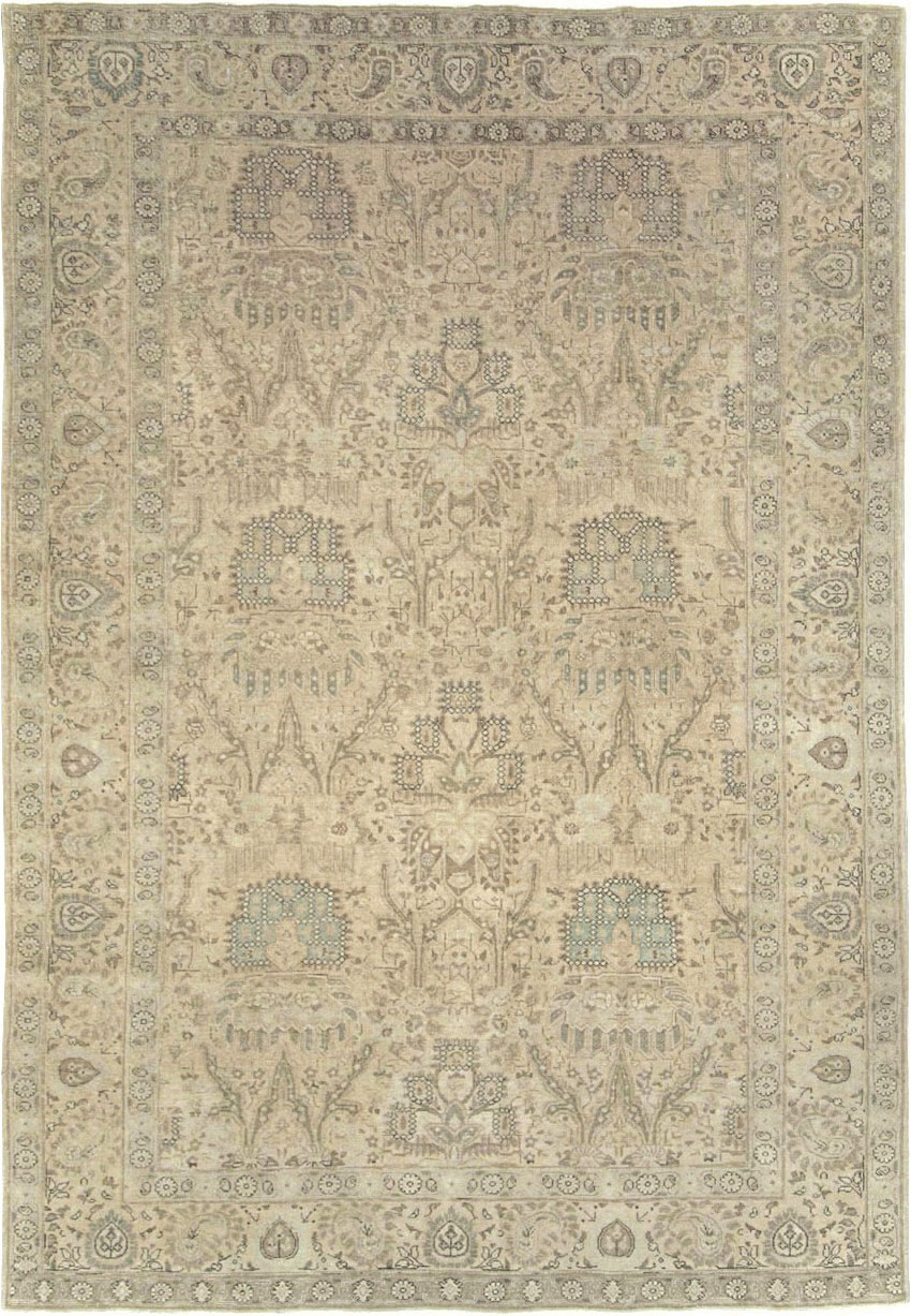 Vintage Persian Tabriz Accent Carpet, No.24210 - Gsblank
