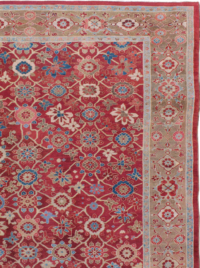 Antique Persian Heriz Large Oversize Carpet, No.24230 - Gsblank