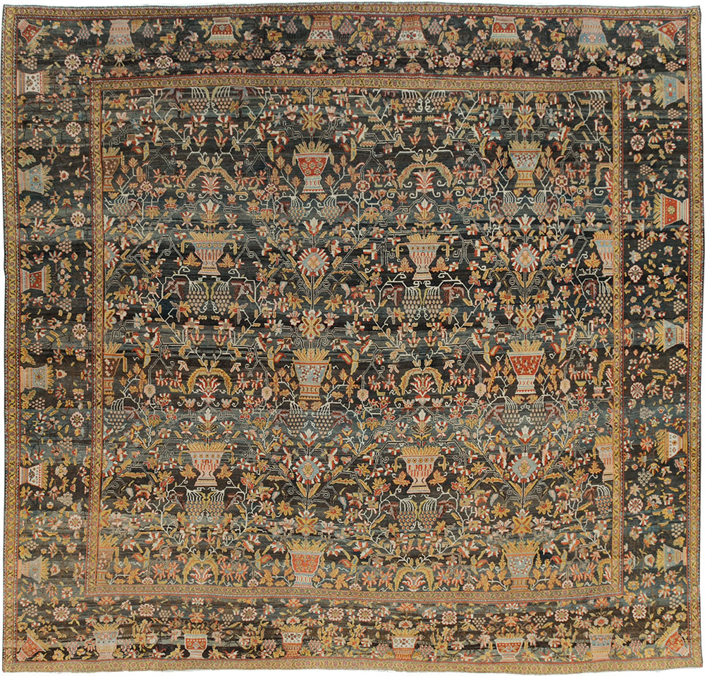 Antique Persian Bakhtiari Large Square Room Size Carpet, No.24232 - Gsblank