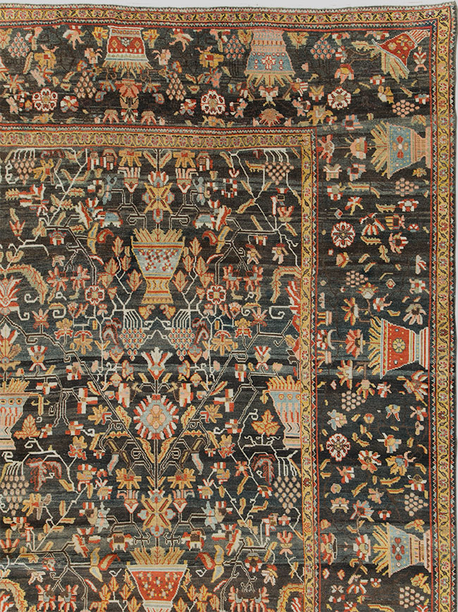 Antique Persian Bakhtiari Large Square Room Size Carpet, No.24232 - Gsblank
