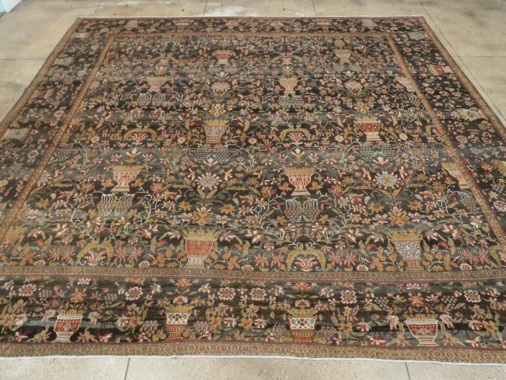 Antique Persian Bakhtiari Large Square Room Size Carpet, No.24232 - Gsblank