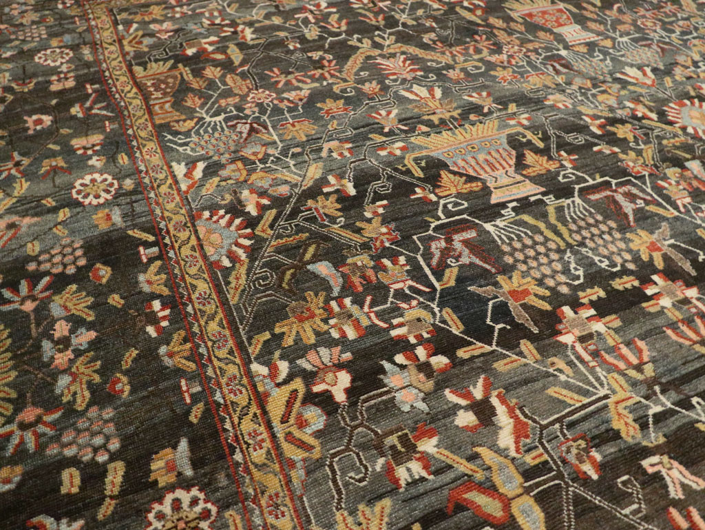 Antique Persian Bakhtiari Large Square Room Size Carpet, No.24232 - Gsblank