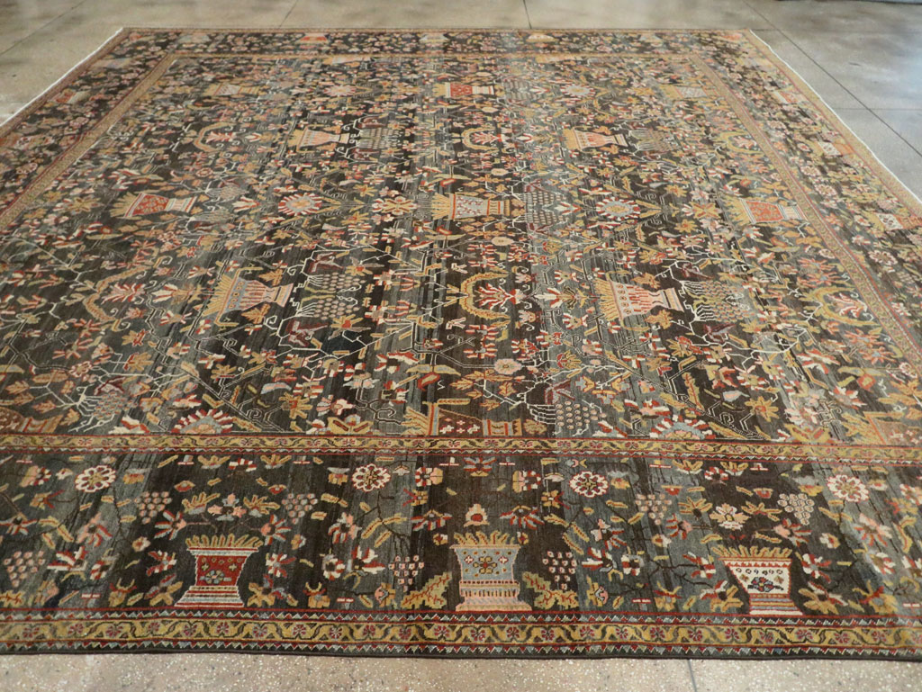 Antique Persian Bakhtiari Large Square Room Size Carpet, No.24232 - Gsblank