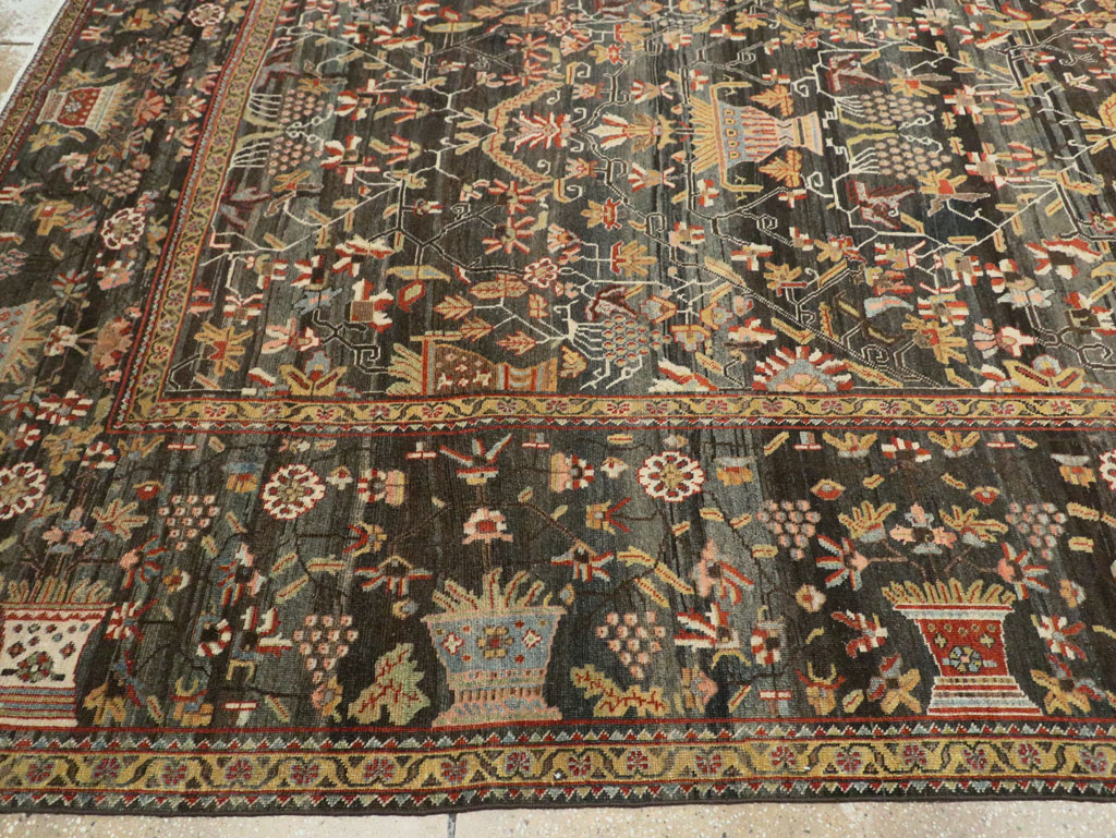 Antique Persian Bakhtiari Large Square Room Size Carpet, No.24232 - Gsblank