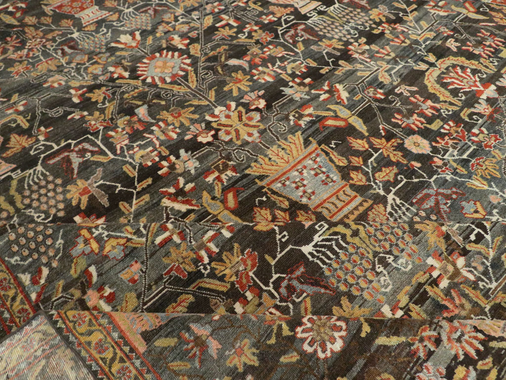 Antique Persian Bakhtiari Large Square Room Size Carpet, No.24232 - Gsblank