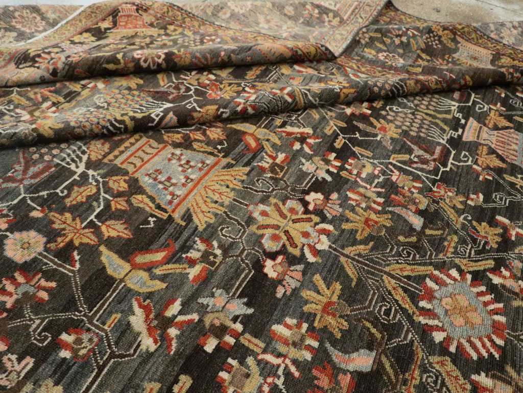 Antique Persian Bakhtiari Large Square Room Size Carpet, No.24232 - Gsblank