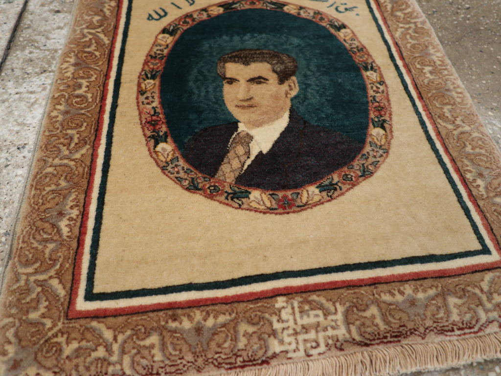 Vintage Persian Tabriz Pictorial Rug, No.24246 - Gsblank