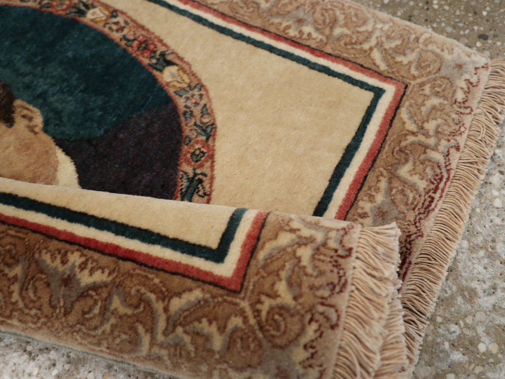 Vintage Persian Tabriz Pictorial Rug, No.24246 - Gsblank