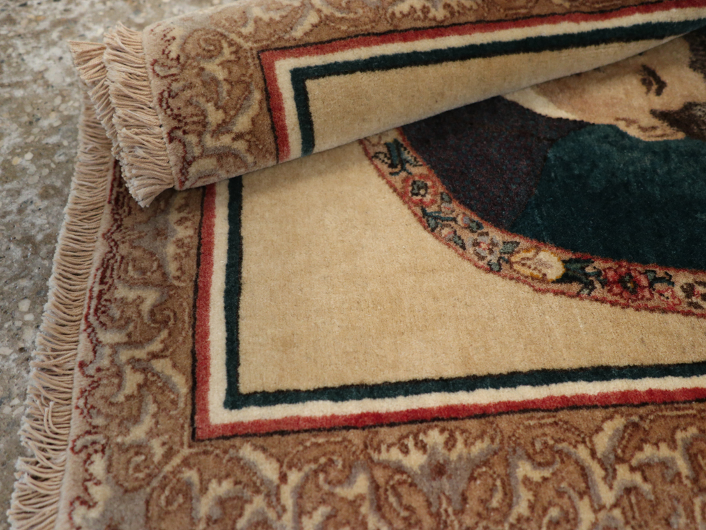 Vintage Persian Tabriz Pictorial Rug, No.24246 - Gsblank