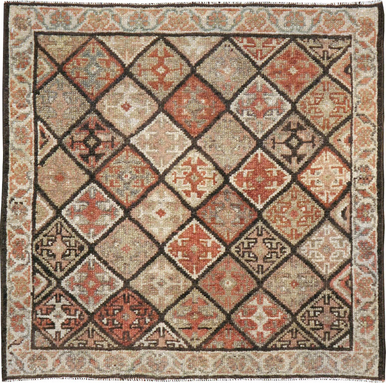 Antique Persian Kurdish Square Rug (Pair: 2 of 2), No.24249 - Gsblank