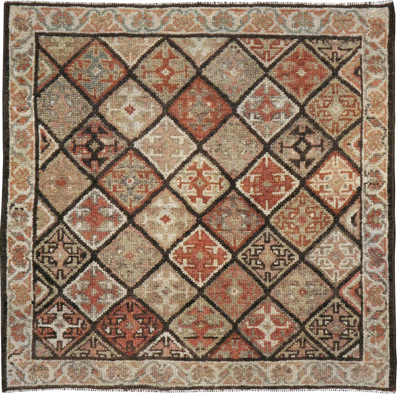 Antique Persian Kurdish Square Rug (Pair: 2 of 2), No.24249 - Gsblank