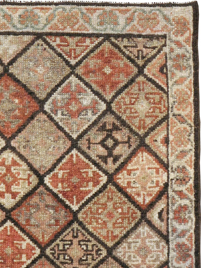 Antique Persian Kurdish Square Rug (Pair: 2 of 2), No.24249 - Gsblank