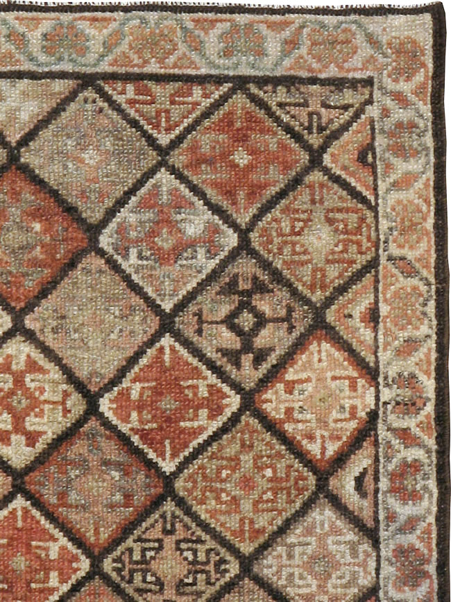 Antique Persian Kurdish Square Rug (Pair: 2 of 2), No.24249 - Gsblank