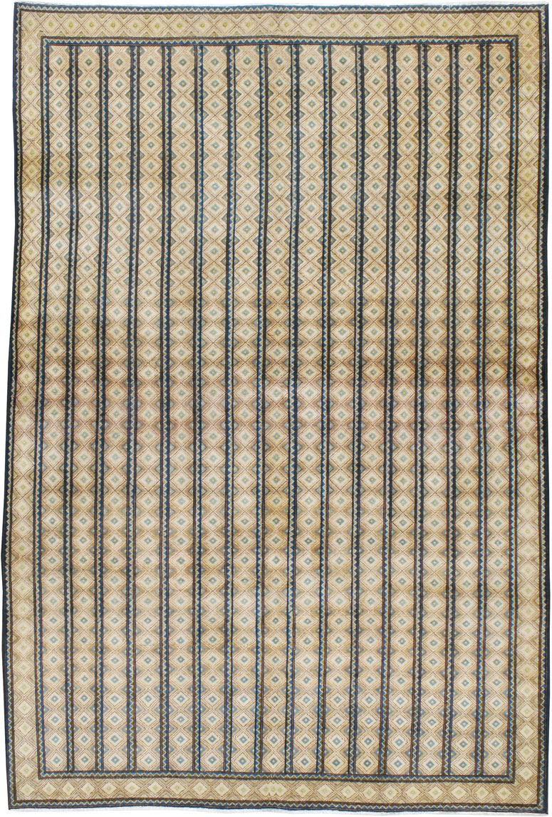 Vintage Persian Kashan Art Deco Carpet, No.24254 - Gsblank