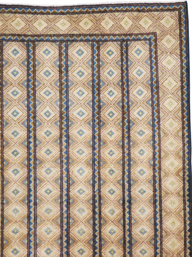 Vintage Persian Kashan Art Deco Carpet, No.24254 - Gsblank