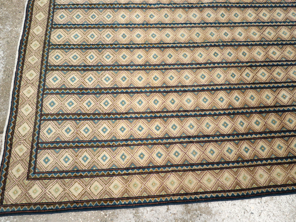 Vintage Persian Kashan Art Deco Carpet, No.24254 - Gsblank