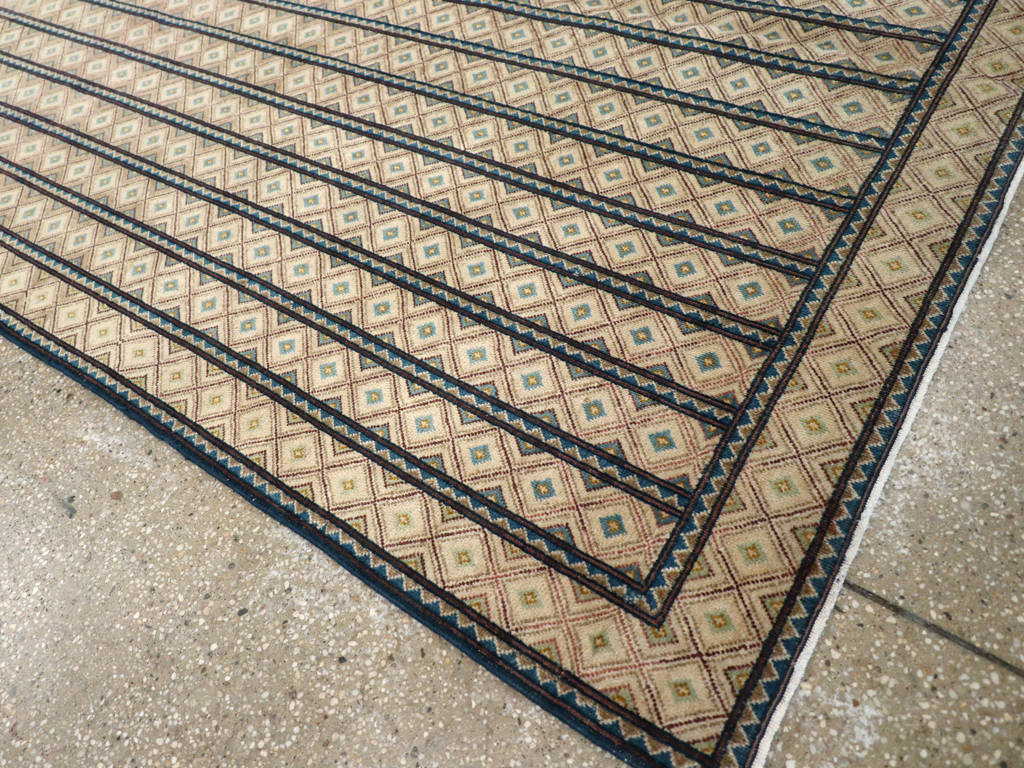 Vintage Persian Kashan Art Deco Carpet, No.24254 - Gsblank