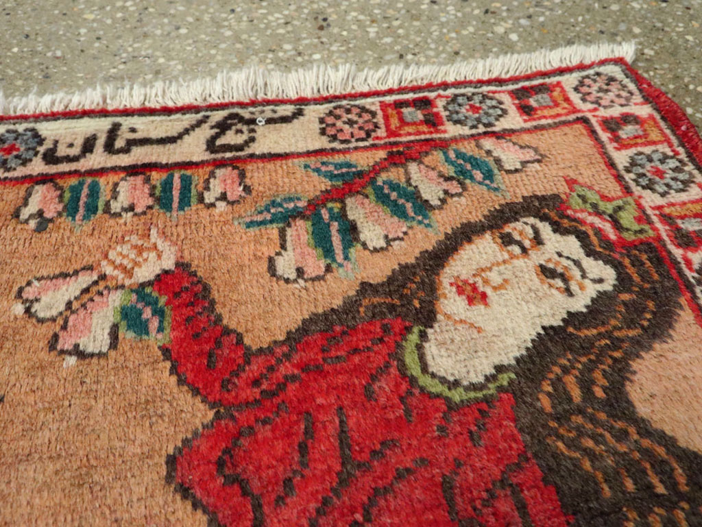 Vintage Persian Tabriz Pictorial Rug, No.24268 - Gsblank