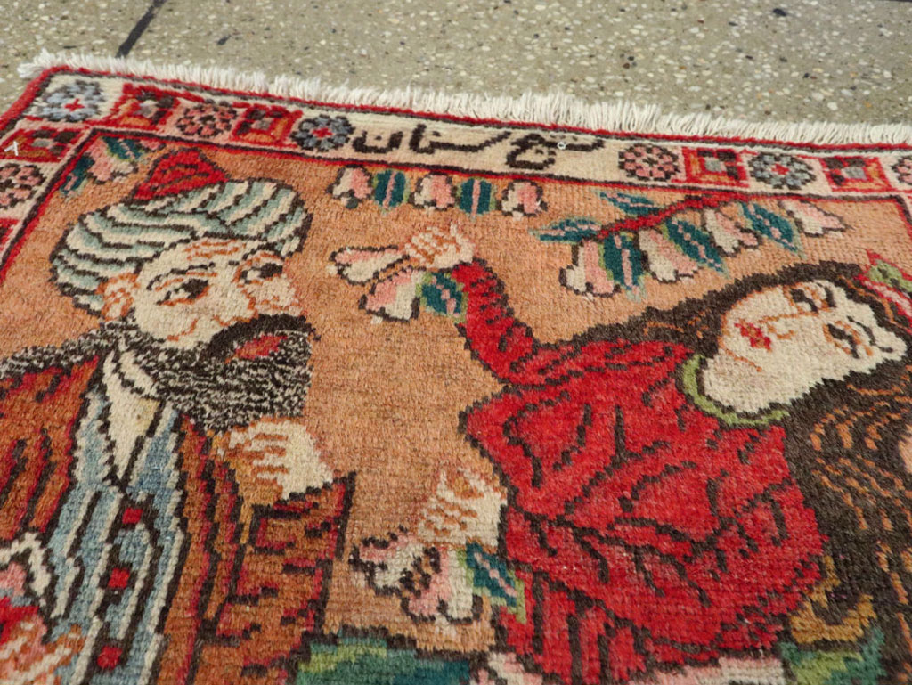 Vintage Persian Tabriz Pictorial Rug, No.24268 - Gsblank