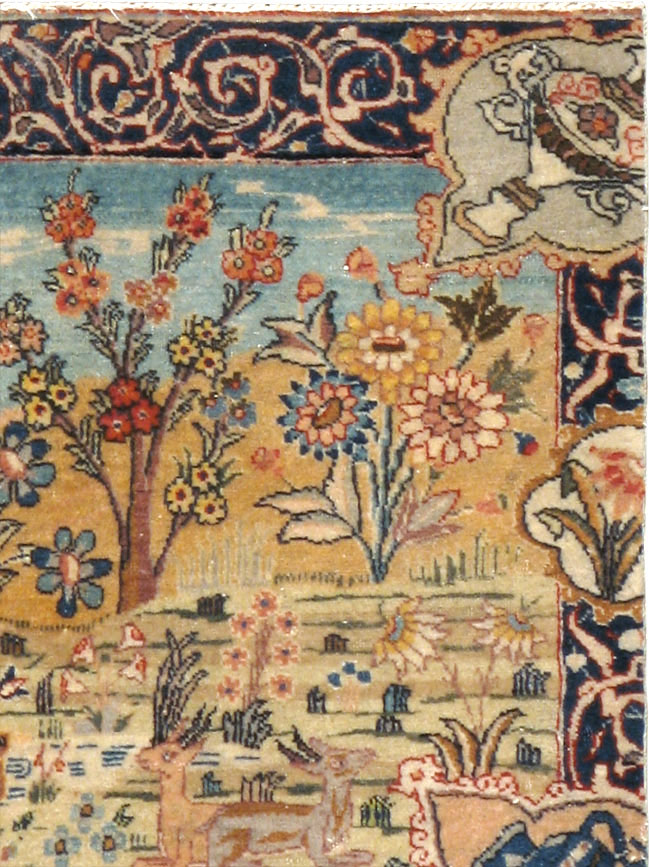 Vintage Persian Tabriz Pictorial Rug, No.24269 - Gsblank