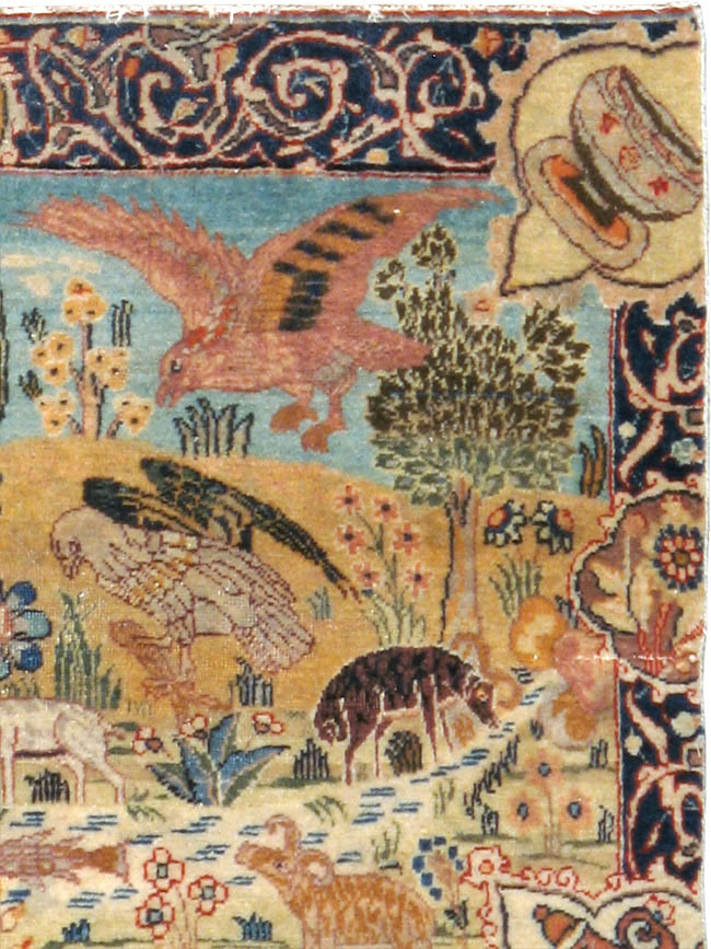 Vintage Persian Tabriz Pictorial Rug, No.24269 - Gsblank