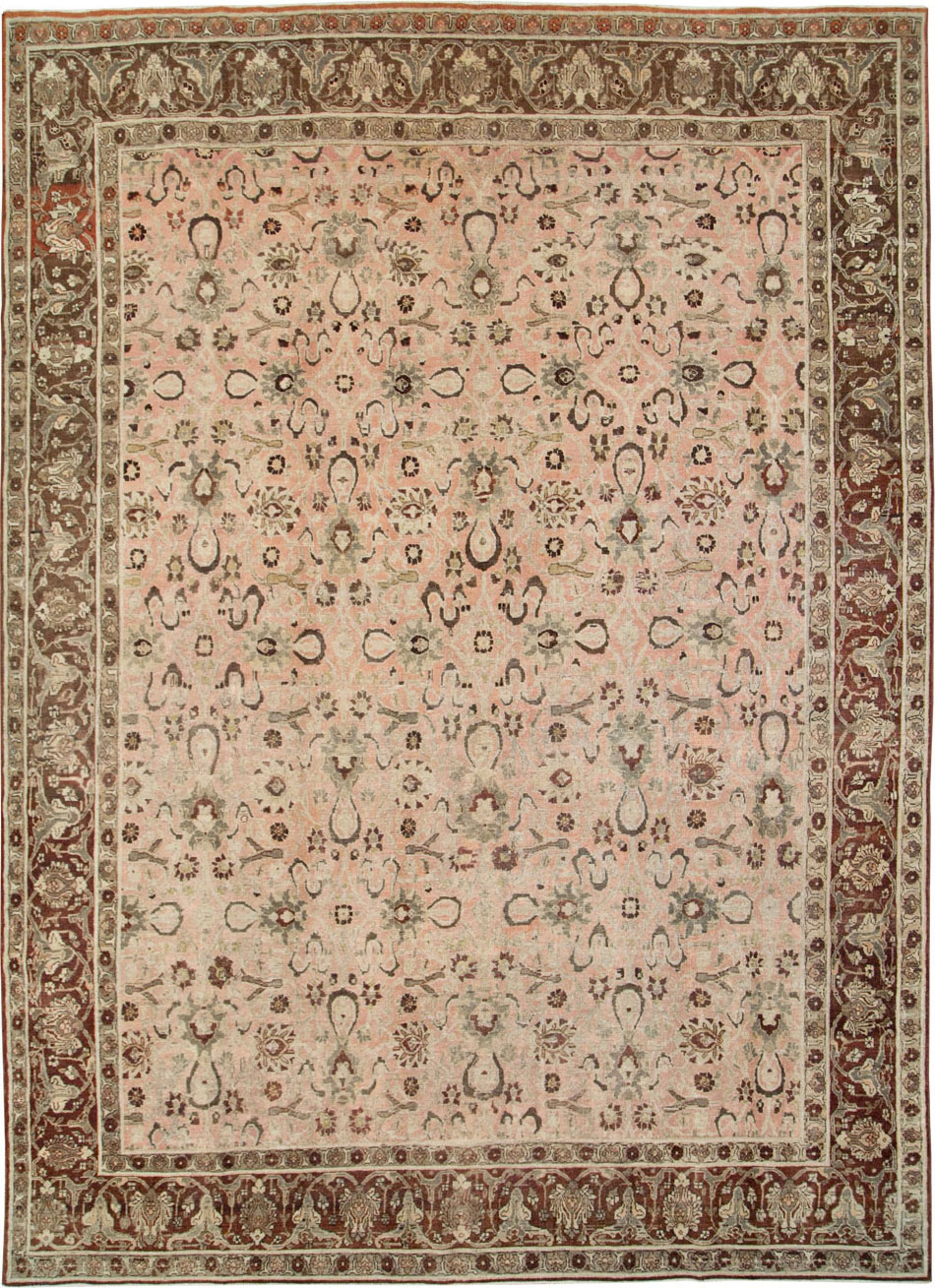 Antique Persian Tabriz Room Size Carpet, No.24290 - Gsblank