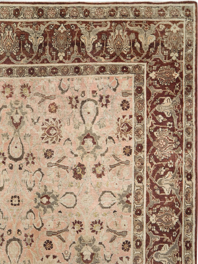 Antique Persian Tabriz Room Size Carpet, No.24290 - Gsblank